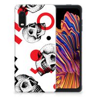 Silicone Back Case Samsung Xcover Pro Skull Red - thumbnail