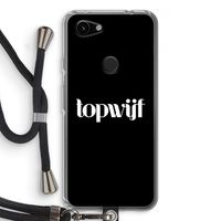 Topwijf Zwart: Pixel 3a Transparant Hoesje met koord