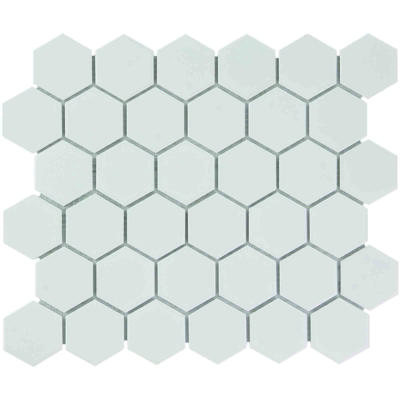 The Mosaic Factory Barcelona Mozaiek Tegel Hexagon - Extra Wit Porselein Geglazuurd 281x325 mm