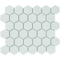 The Mosaic Factory Barcelona Mozaiek Tegel Hexagon - Extra Wit Porselein Geglazuurd 281x325 mm
