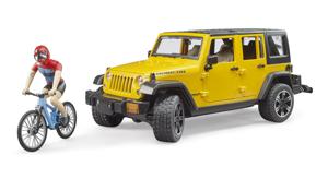 Bruder Jeep Wrangler Rubicon unlimited met mountainbiker (02543)