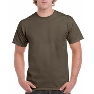 Olijfgroen katoenen shirt voor volwassenen 2XL (44/56)  -