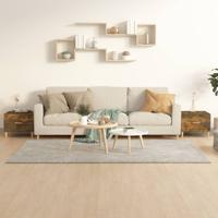 Salontafels 2 st 50x50x40 cm bewerkt hout gerookt eikenkleurig