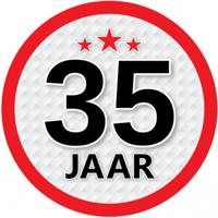 35 jaar leeftijd sticker - rond - Dia 15 cm - 35 jaar verjaardag - jubileum - leeftijd versiering