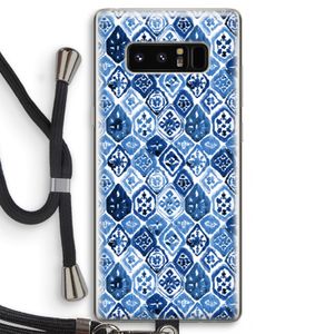 Blauw motief: Samsung Galaxy Note 8 Transparant Hoesje met koord