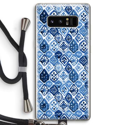 Blauw motief: Samsung Galaxy Note 8 Transparant Hoesje met koord