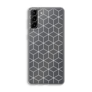 Zwart-witte kubussen: Samsung Galaxy S21 Plus Transparant Hoesje