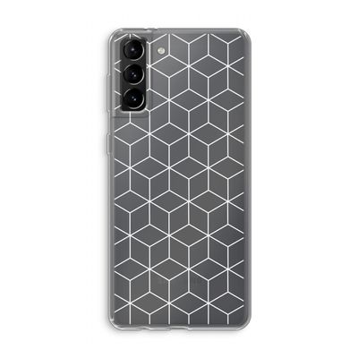 Zwart-witte kubussen: Samsung Galaxy S21 Plus Transparant Hoesje