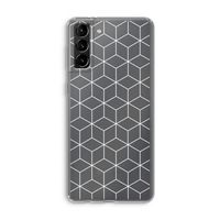 Zwart-witte kubussen: Samsung Galaxy S21 Plus Transparant Hoesje