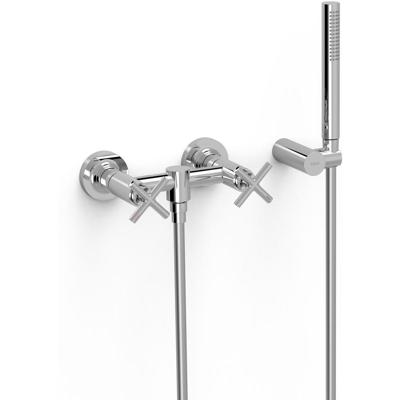 Douchekraan Tres Mont Blanc | Opbouw | Mengkraan | 2-hendels | hoh 15 cm | Incl.Handdoucheset | Chroom