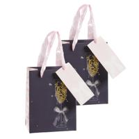 Bruiloft giftbags - Pakket van 4x stuks - cadeau tasjes - goodiebags - blauw - papier - 11 x 14 x 6