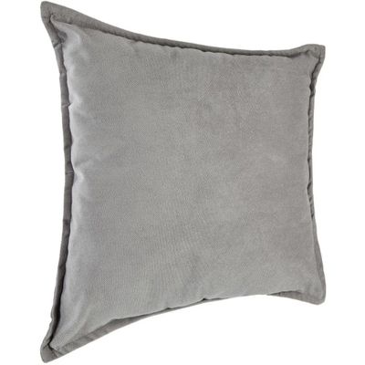 Bank/sierkussens huiskamer Sophia - 45 x 45 cm - zilvergrijs - polyester - met rits