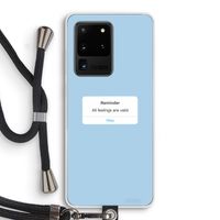 Reminder: Samsung Galaxy S20 Ultra Transparant Hoesje met koord