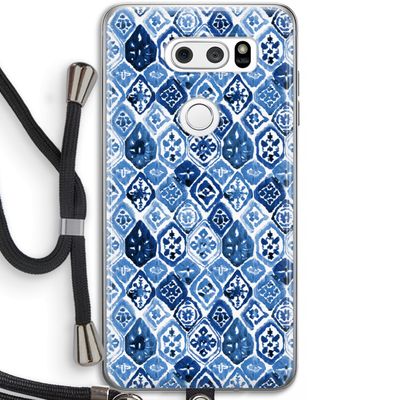 Blauw motief: LG V30 Transparant Hoesje met koord