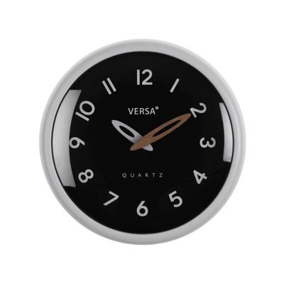 Muurklok Versa Wit Zwart Plastic