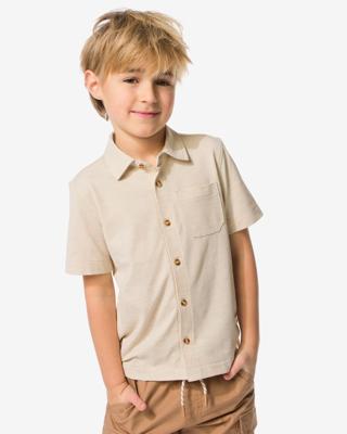 HEMA Kinderoverhemd piqué zand (zand)