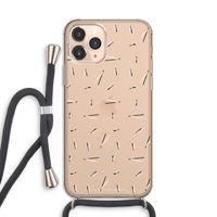 Hipster stripes: iPhone 11 Pro Transparant Hoesje met koord