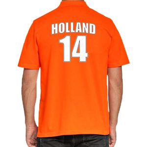 Holland shirt met rugnummer 14 - Nederland fan poloshirt / outfit voor heren 2XL  -