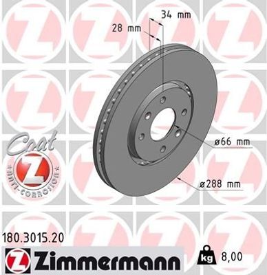 Remschijf Coat Z 180301520