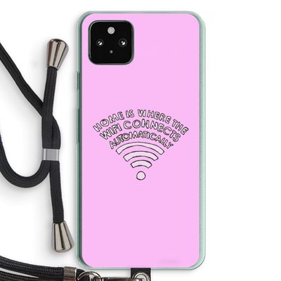 Home Is Where The Wifi Is: Pixel 5a 5G Transparant Hoesje met koord
