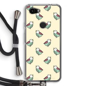 Vogeltjes: Pixel 3a Transparant Hoesje met koord