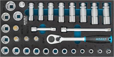HAZET Dopsleutelset 163-483/33 - 3/8 inch (10 mm) vierkant hol - Buiten-zeskant-tractieprofiel, Binnen-zeskant-profiel - 33-delig - 5 - 22