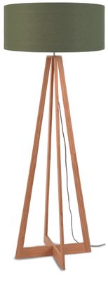 Good&Mojo Vloerlamp 'Everest' Bamboe en Eco linnen, kleur Groen