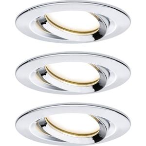 Paulmann Nova Plus Inbouwlamp voor badkamer Set van 3 stuks LED LED 20.4 W IP65 Chroom