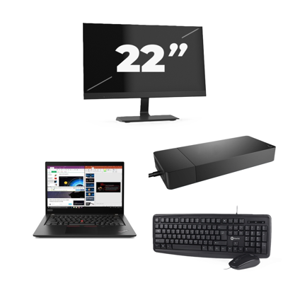 Lenovo ThinkPad X395 - AMD Ryzen 5 PRO 3500U - 13 inch - 16GB RAM - 256GB SSD - Windows 11 Home + 1x 22 inch Monitor