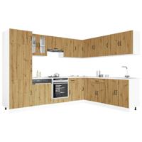 14-delige Keukenkastenset Lucca bewerkt hout artisanaal eiken