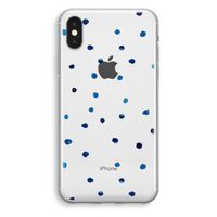 Blauwe stippen: iPhone X Transparant Hoesje