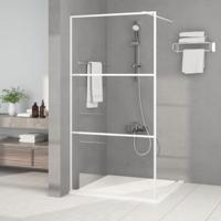 Inloopdouchewand 100x195 cm transparant ESG-glas wit