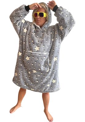 Plaid met mouwen -fleece - glow in the dark - Badrock