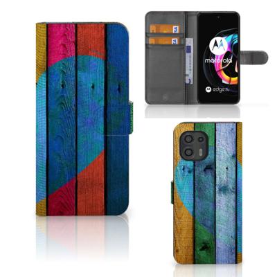 Motorola Edge 20 Lite | Book Style Case | Wood Heart - Cadeau voor je Vriend