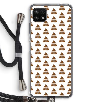 Poop emoji: Samsung Galaxy A22 5G Transparant Hoesje met koord