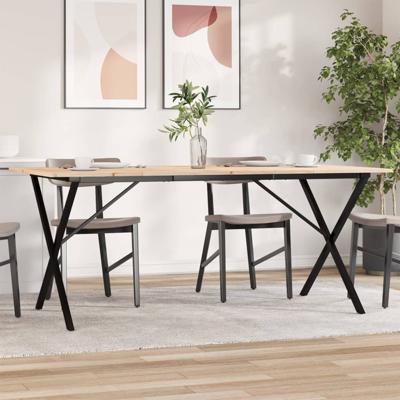 Eettafel X-frame 180x90x75 cm massief grenenhout en staal