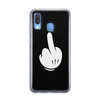Middle finger black: Samsung Galaxy A40 Transparant Hoesje