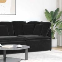 Modulaire hoekmodule bank met kussens 100 cm zwart