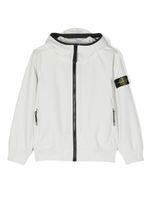 Stone Island Junior veste zippée à patch logo - Gris