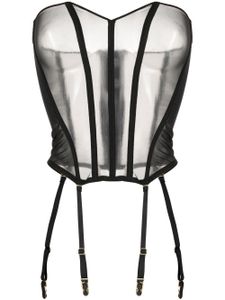 Maison Close corset L'Amoureuse à porte-jarretelles - Noir