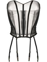 Maison Close corset L'Amoureuse à porte-jarretelles - Noir