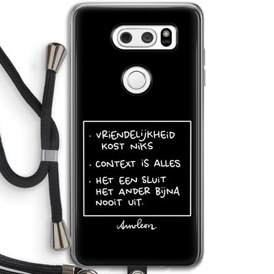 Mijn Motto's: LG V30 Transparant Hoesje met koord