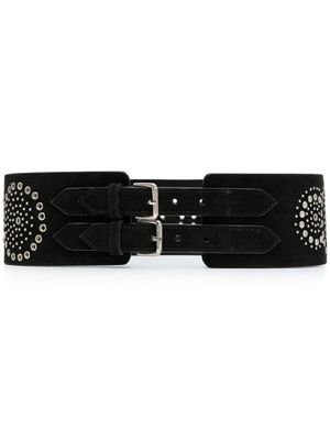 10 CORSO COMO ceinture en daim à détail de clous - Noir