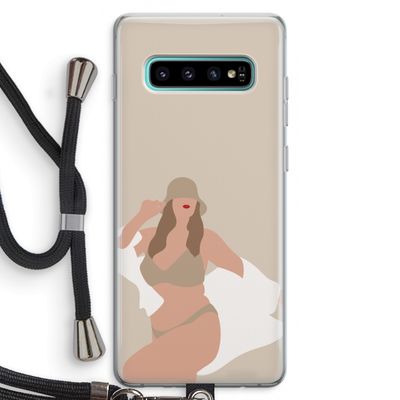 One of a kind: Samsung Galaxy S10 Plus Transparant Hoesje met koord