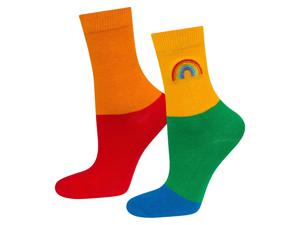 Soxo Dames/heren sokken (41-46, Regenboogpatroon)