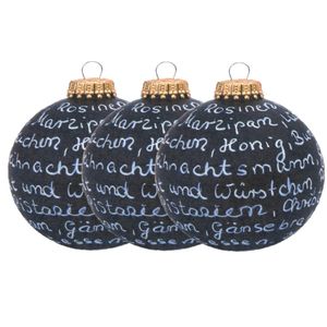 Krijt/krijtbord kerstbal - 3x - incl. krijtje - 8 cm - kunststof - beschrijfbaar