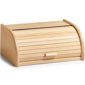 Zeller Luxe Broodtrommel - hout - met klep - 40 x 28 x 18 cm - brooddoos - brood bewaardoos