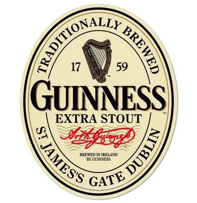 Guinness Extra Stout Label Metalen Bord 3D 36 x 45 cm