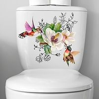 vogels bloemen toiletbril deksel stickers zelfklevende badkamer muursticker bloemen vogels vlinder toiletbril decals diy verwijderbare waterdichte wc sticker voor badkamer stortbak decor Lightinthebox