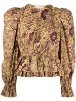 Ulla Johnson blouse Ren à fleurs - Marron